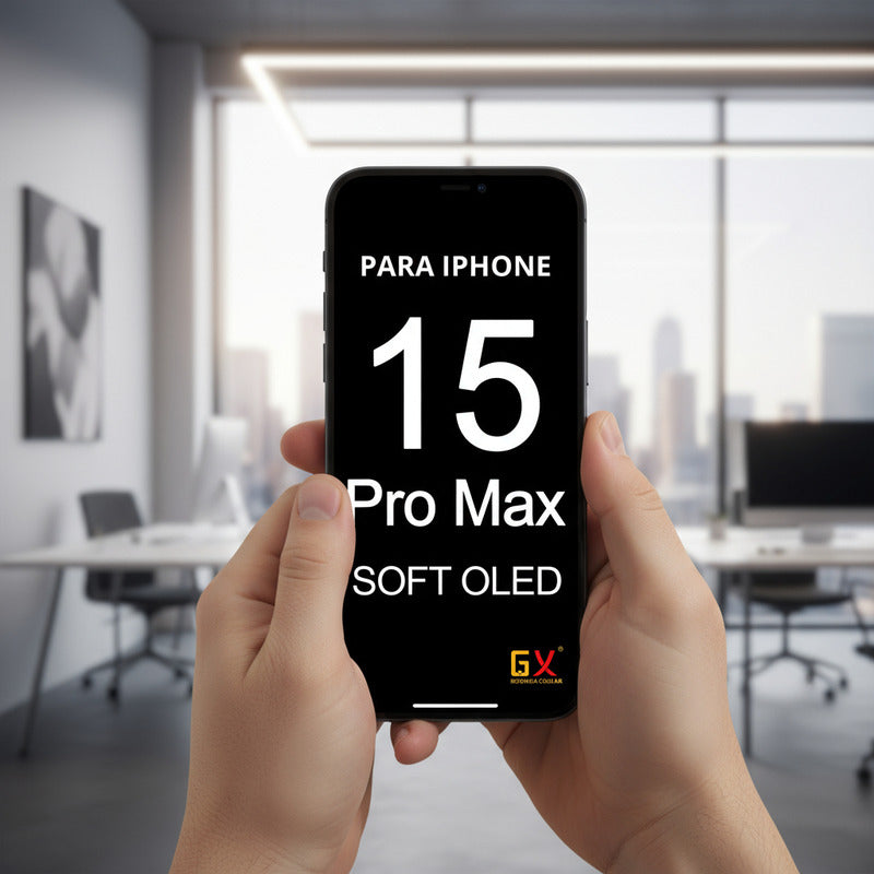 Pantalla Compatible Con iPhone 15 Pro Max Soft Oled Gx Negro