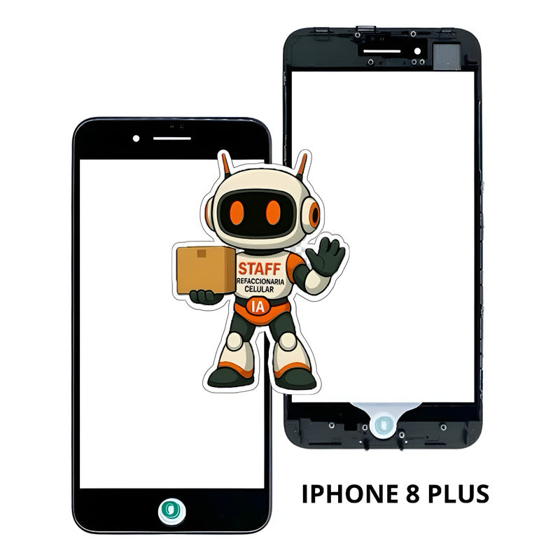 Glass Oca Negro  iPhone 8 Plus Alta Calidad Premium