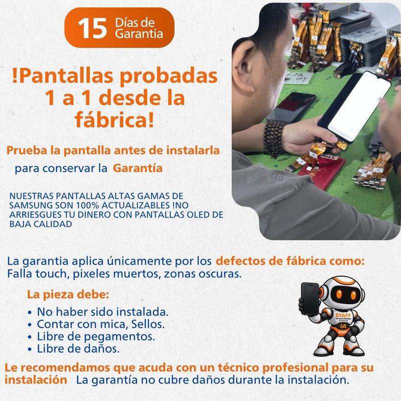Pantalla Samsung Note 8  Con Marco Alta Calidad Con Marco Negro