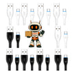 Cables Usb A Tipo C 2mt 3a Alta Calidad Paq 10 Pzas Negro