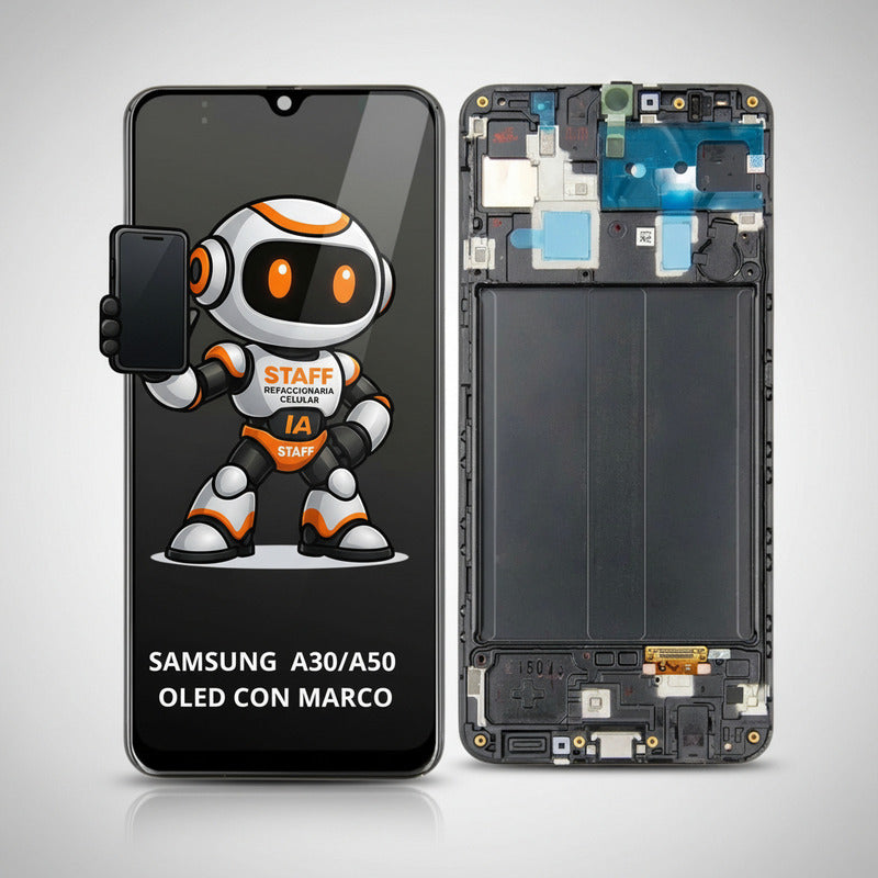 Pantalla Samsung A20/ A30 Oled C/ Marco Alta Calidad Premium Negro