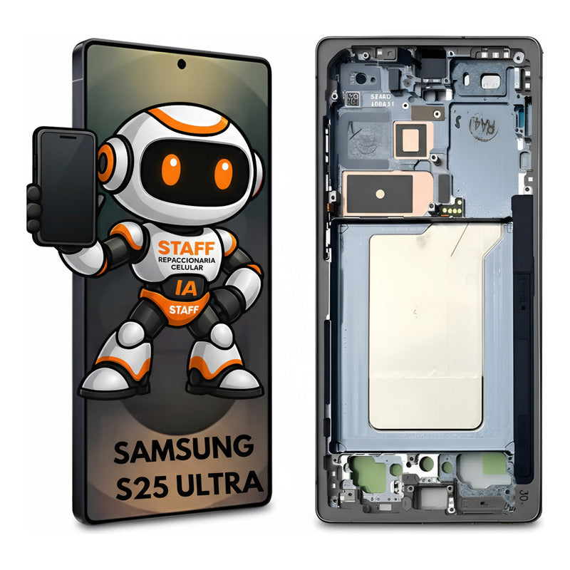 Pantalla Display Premium S25 Ultra Táctil Samsung Con Marco Negro