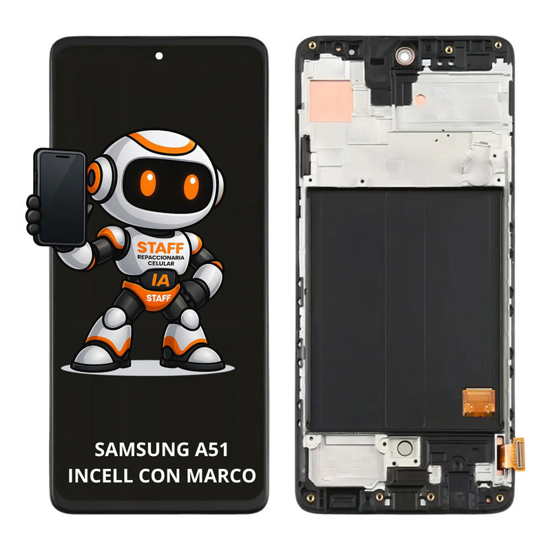 Pantalla Samsung A51 Incell Con Marco Alta Calidad Premium Negro