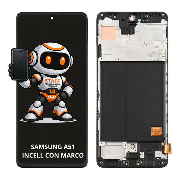 Pantalla Samsung A51 Incell Con Marco Alta Calidad Premium Negro