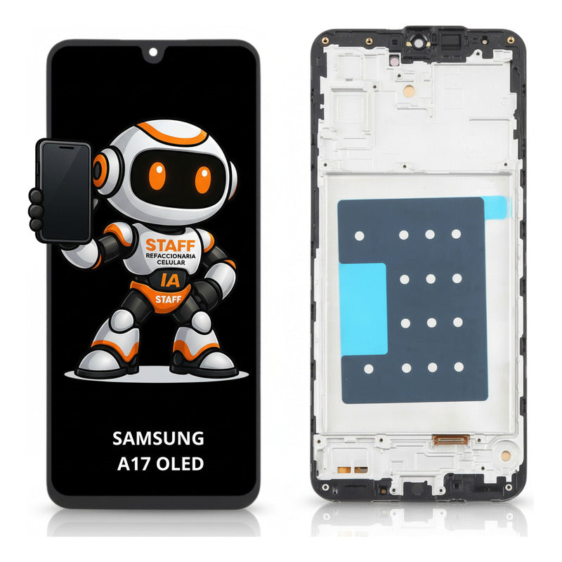 Pantalla Samsung A17 5g A176 Oled Con Marco Calidad Premium Negro
