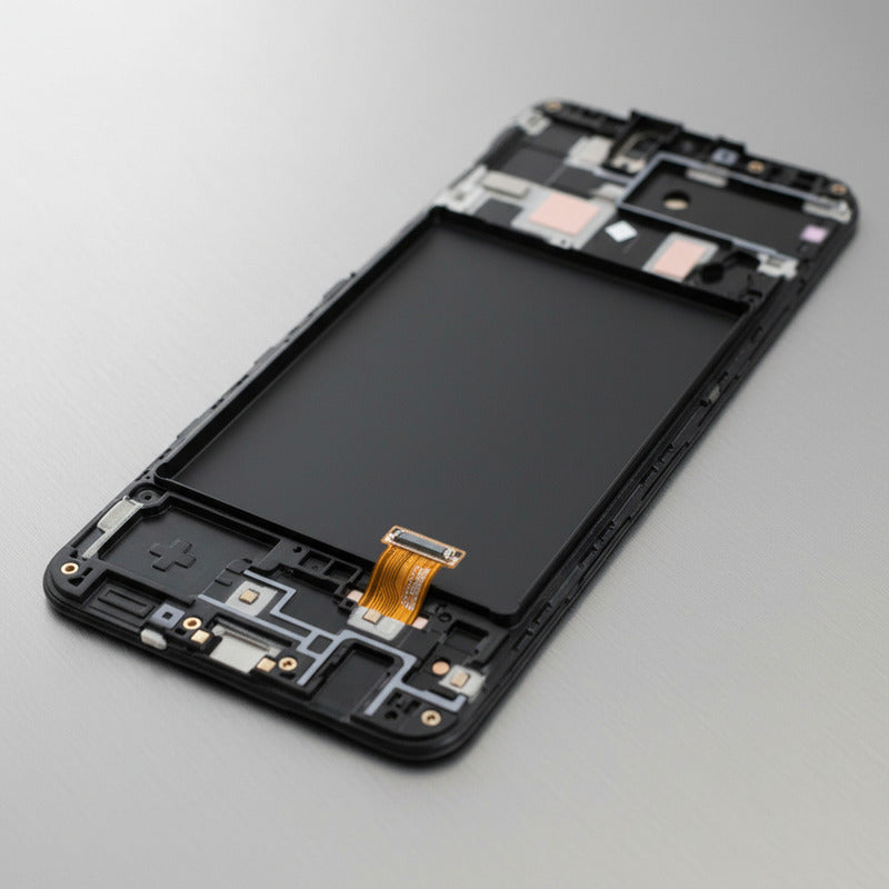 Pantalla Samsung A20 Oled Con  Marco A205 Calidad Premium Negro