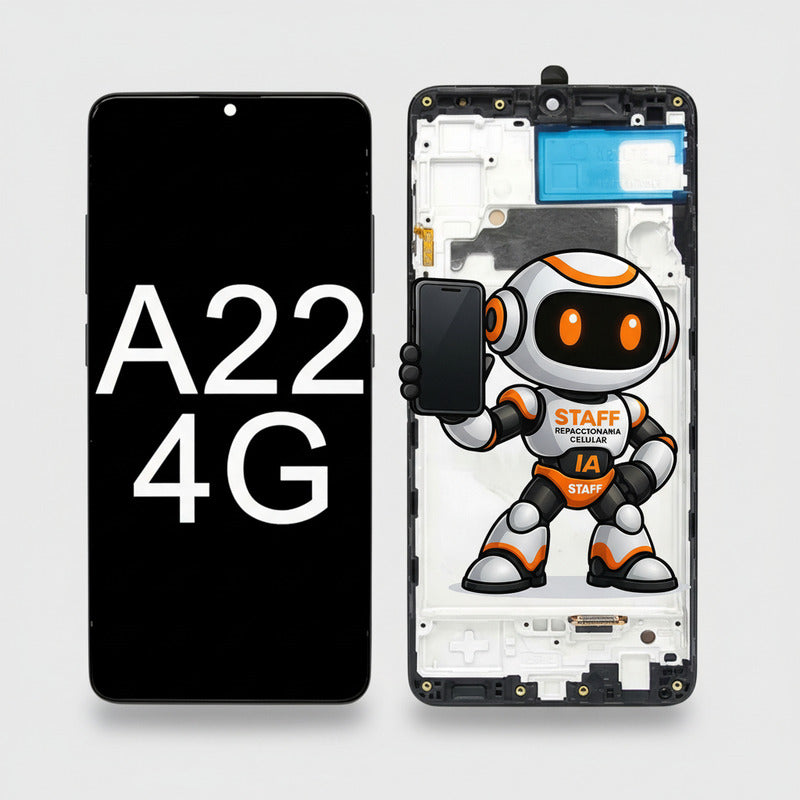 Pantalla Samsung A22 4g Incell C/ Marco A225 Calidad Premium Negro