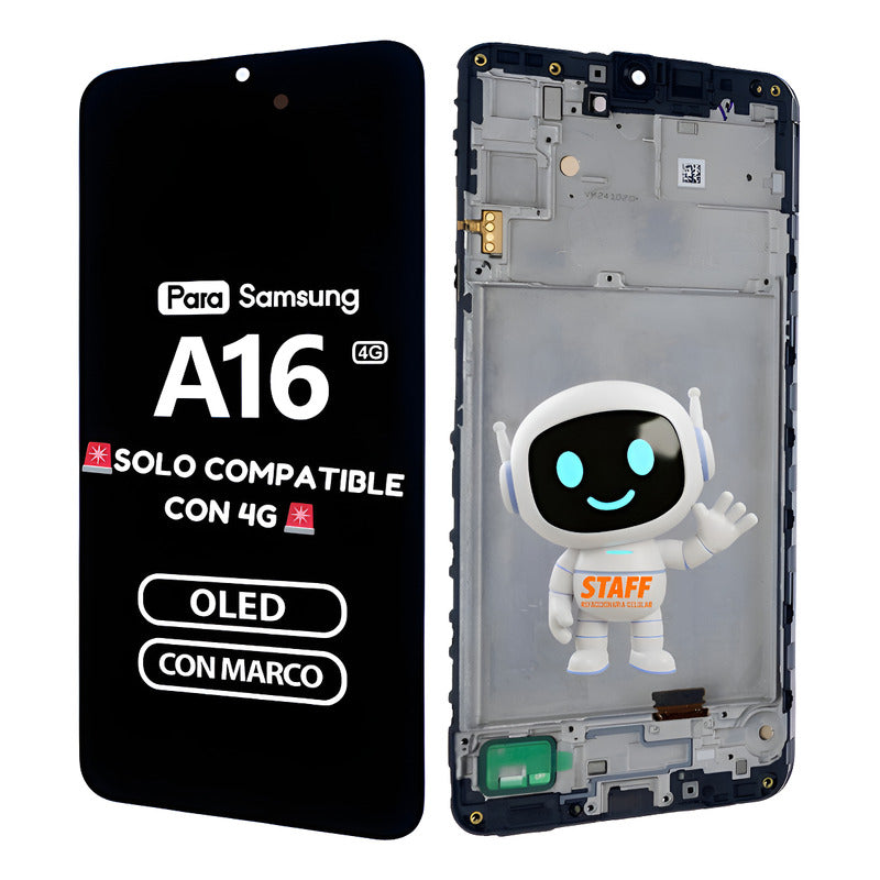 Pantalla Display Para Samsung A16 4g Oled Con Marco Premium Negro
