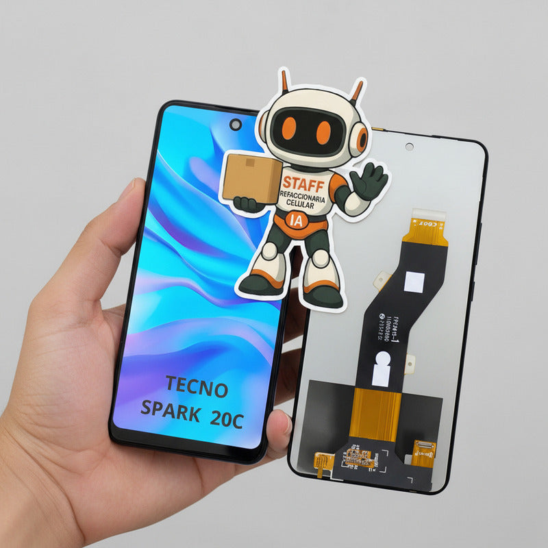 Pantalla Compatible Tecno Spark 20c Alta Calidad Premium Negro