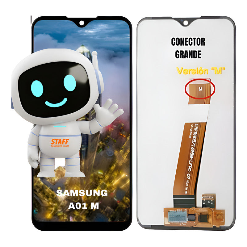 Pantalla Samsung A01 A01m Conector Gde Premium Negro