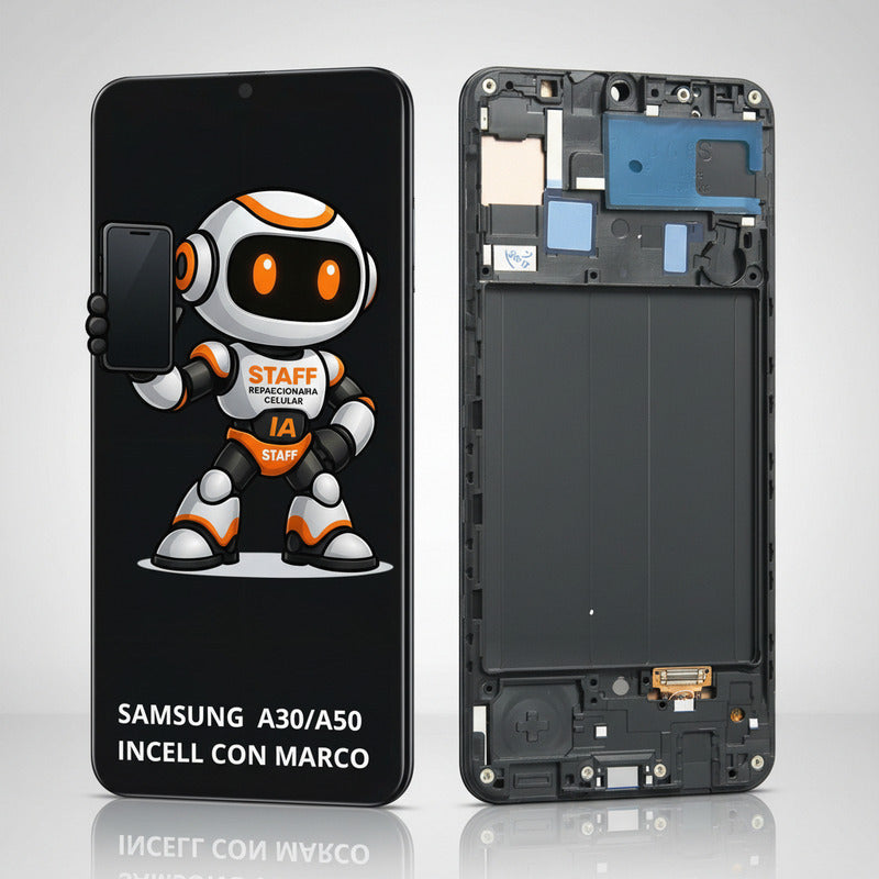Pantalla Samsung A30/ A50 A505 Incell Marco Calidad Premium Negro