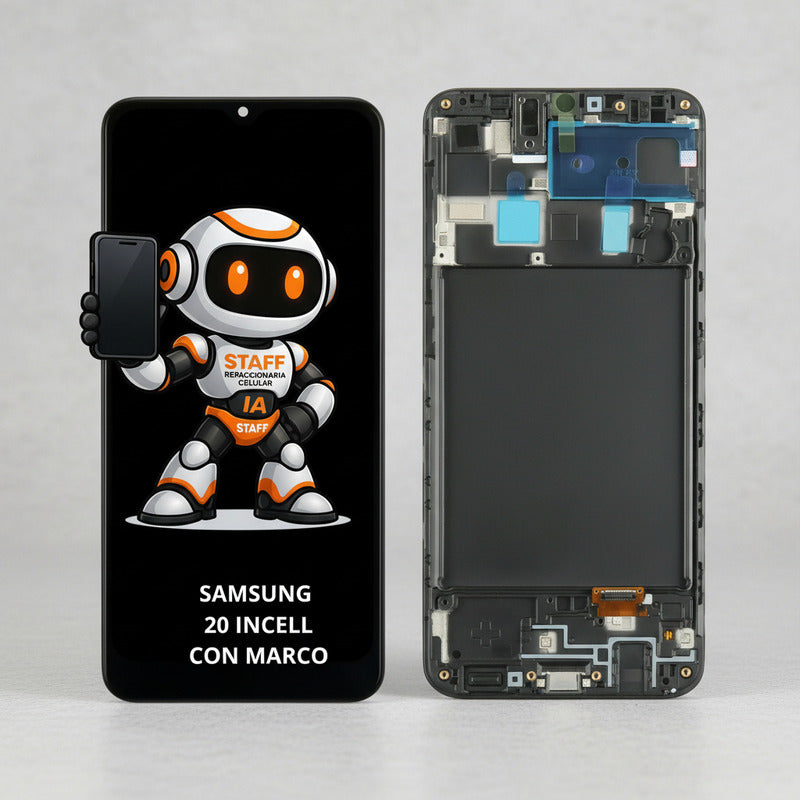 Pantalla Samsung A20 Calidad Incell Con Marco Premium Negro