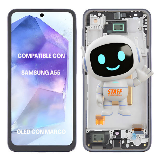 Pantalla Display Oled Para Samsung A55 Con Marco Premium Negro