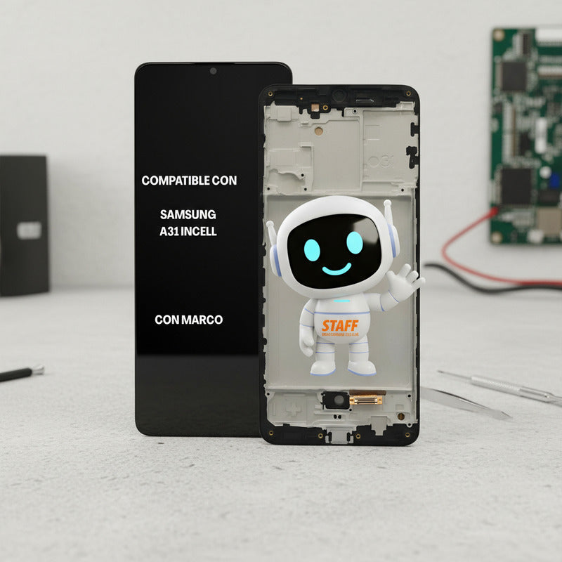 Pantalla Display Incell Para Samsung A31 A315/f  Con Marco Negro