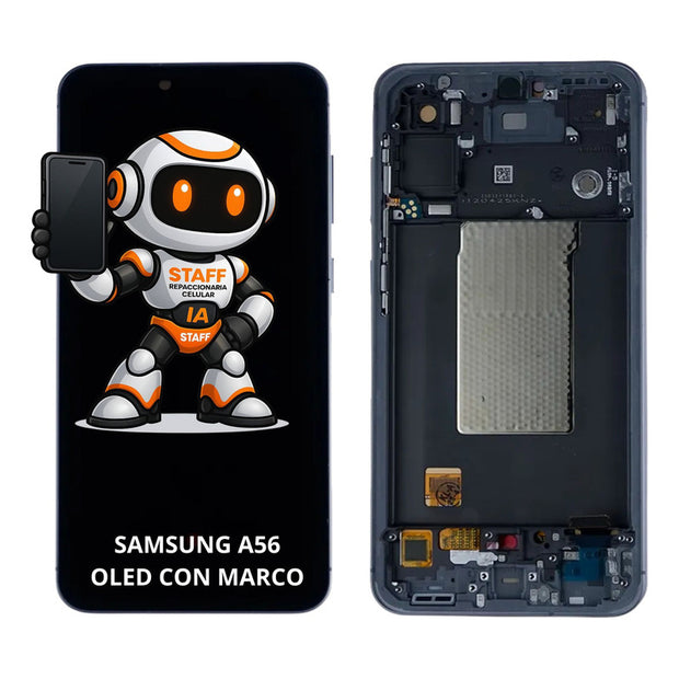 Pantalla Samsung A56 Oled Con Marco Alta Calidad Premium Negro