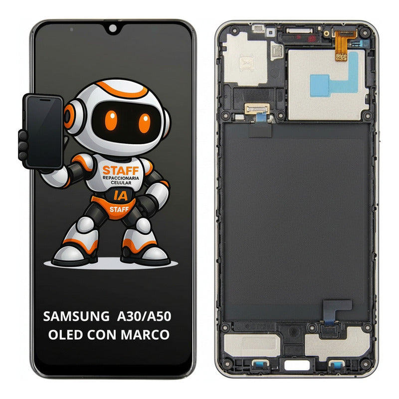 Pantalla Samsung A20/ A30 Oled C/ Marco Alta Calidad Premium Negro