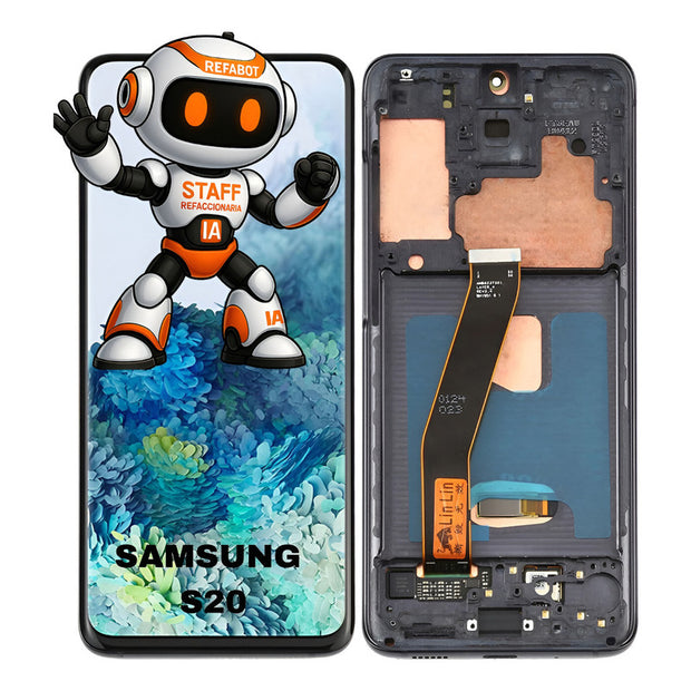 Pantalla Compatible Samsung S20 Marco Premium Color Negro
