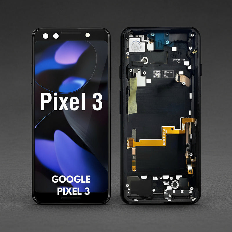 Pantalla Compatible Google Pixel 3 C Marco   Alta Calidad Negro