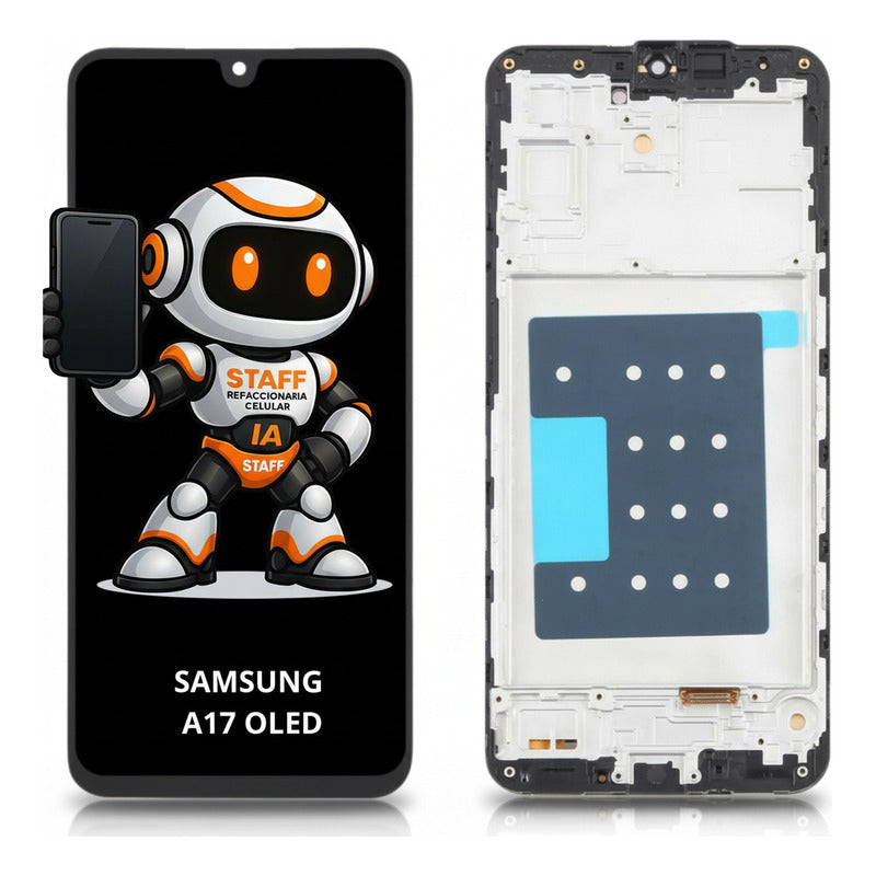 Pantalla Samsung A17 5g A176 Oled Con Marco Calidad Premium Negro