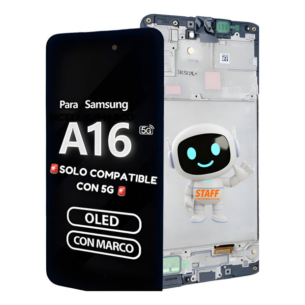 Pantalla Display Para Samsung A16 5g Oled Con Marco Premium Negro