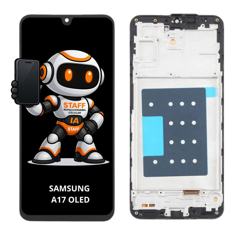 Pantalla Samsung A17 5g A176 Oled Con Marco Calidad Premium Negro