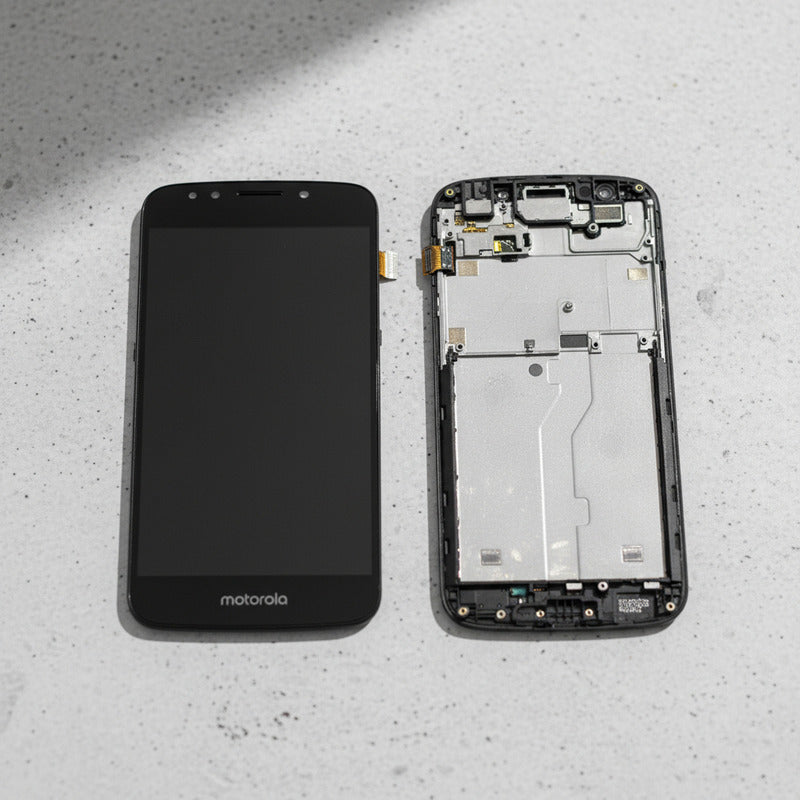 Pantalla Compatible Motorola E5 Play Xt1921 Negra Con Marco Negro