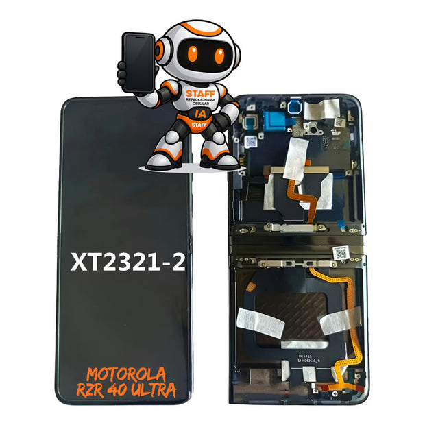 Pantalla Motorola Rzr 40 Ultra Xt2321 Con Marco  Premium Negro