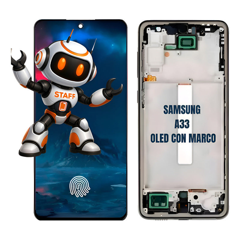 Pantalla Samsung A33 Oled Con Marco Calidad Premium Negro
