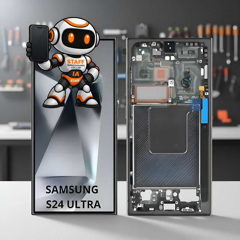 Pantalla Compatible Samsung S24 Ultra Marco Premium Negro