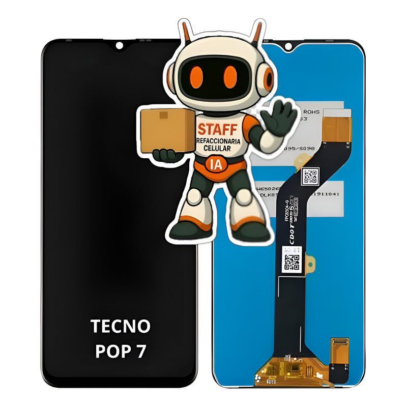 Pantalla Compatible Tecno Pop 7  Alta Calidad Premium Negro