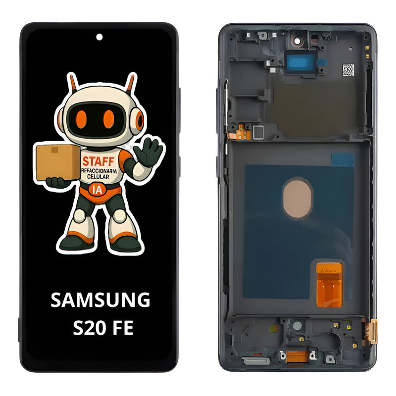 Pantalla Compatible Samsung S20fe Oled Con Marco Premium Negro