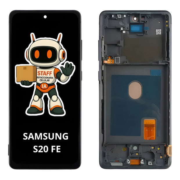 Pantalla Compatible Samsung S20fe Oled Con Marco Premium Negro