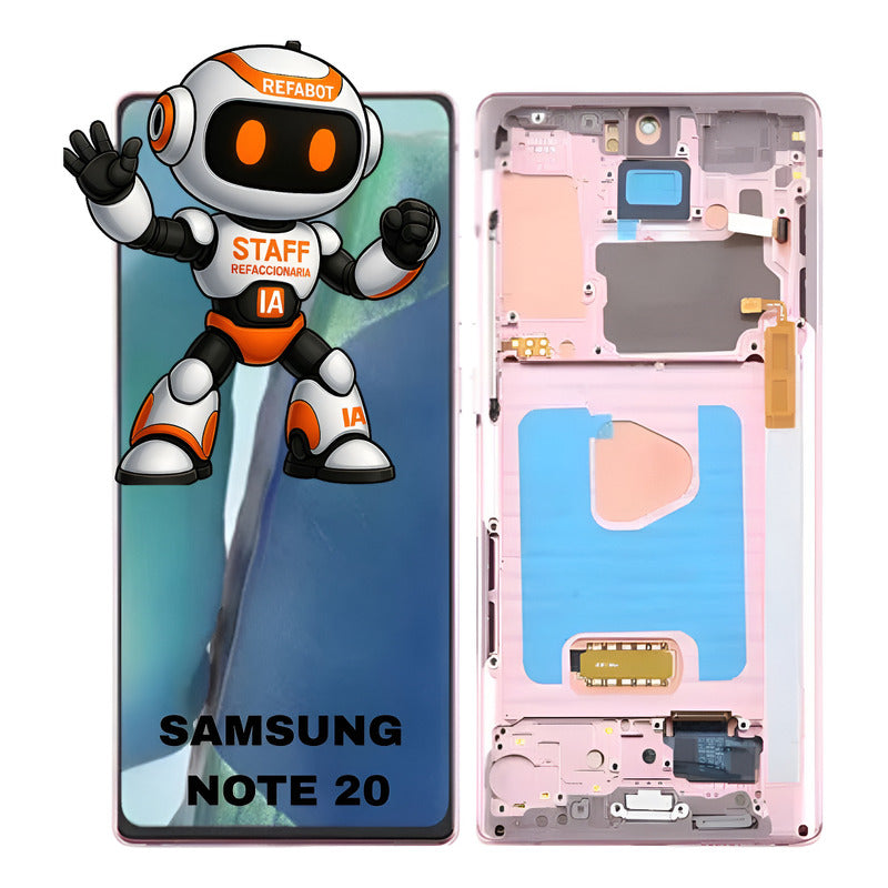 Pantalla Compatible Samsung Note 20 Marco Premium Color Rosa Claro