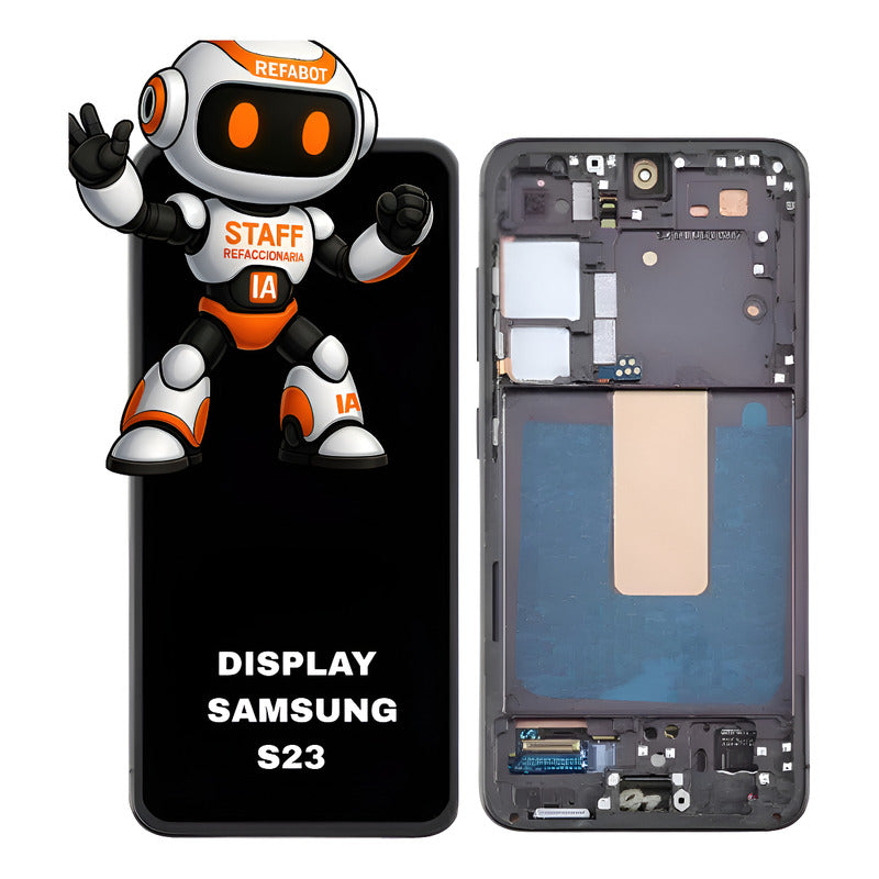 Pantalla Compatible Samsung S23  Premium Con Marco Negro