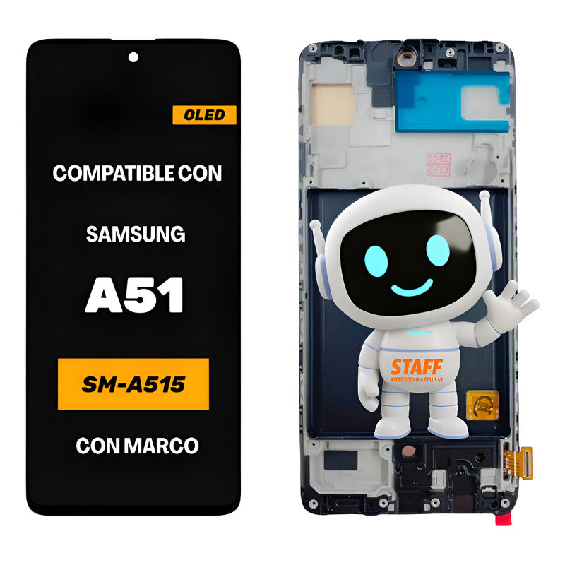 Pantalla Display Oled Para Samsung A51 Con Marco Premium Negro