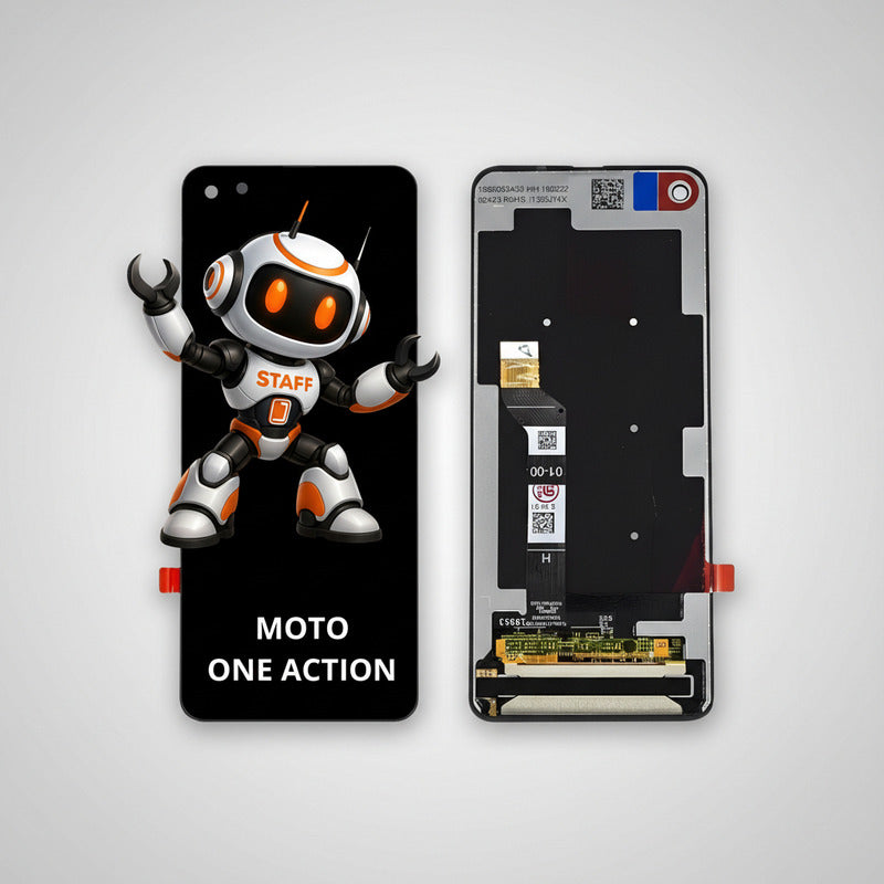 Pantalla Compatible Motorola One Action Alta Calidad Premium Negro