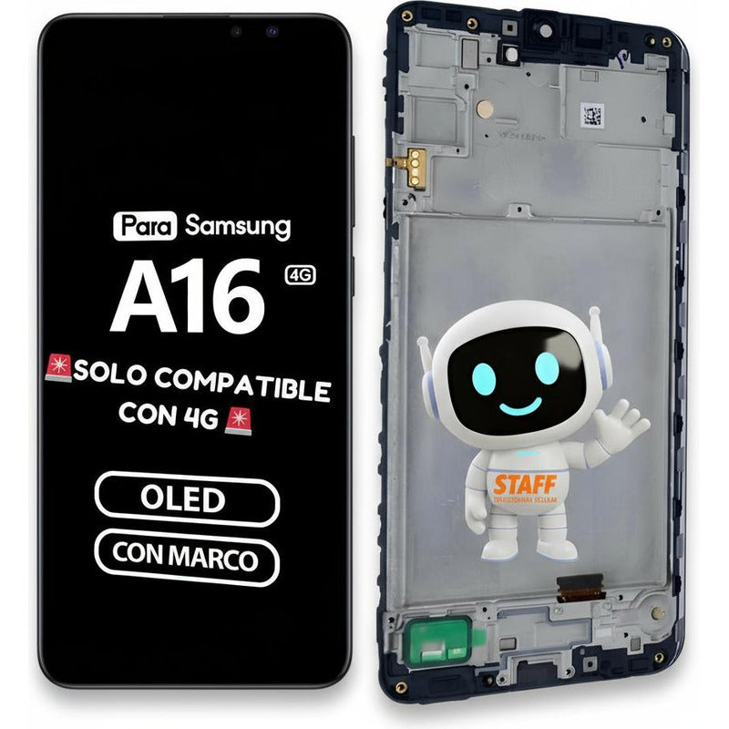 Pantalla Display Para Samsung A16 4g Oled Con Marco Premium Negro