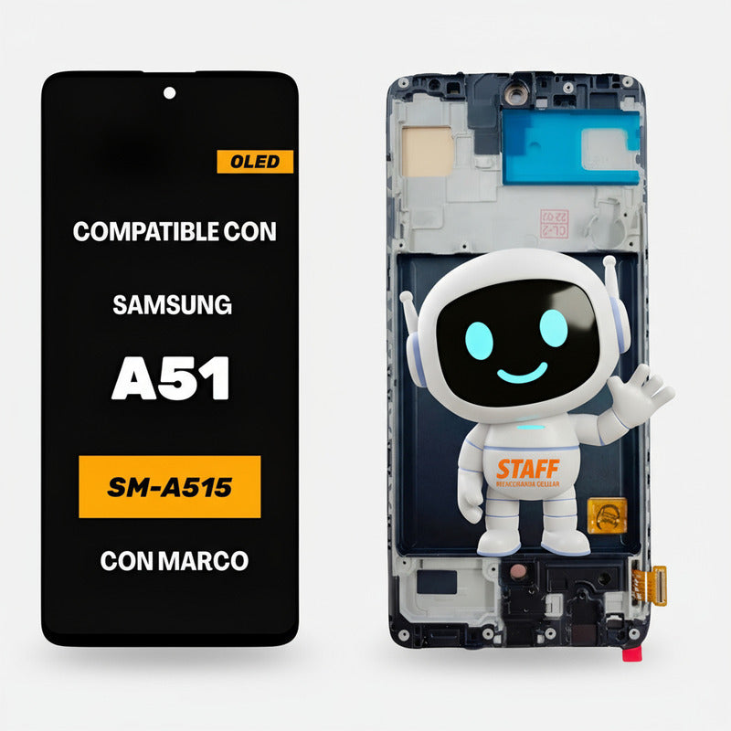 Pantalla Display Oled Para Samsung A51 Con Marco Premium Negro