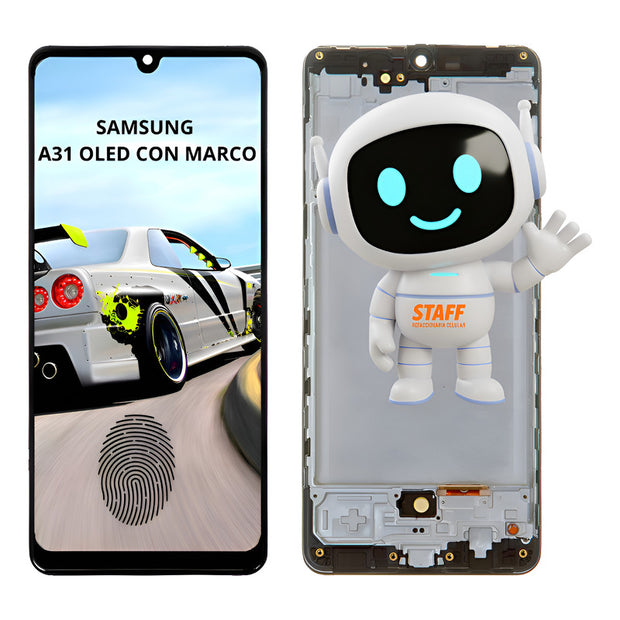 Pantalla Display Oled Para Samsung A31 A315/f  Marco Premium Negro