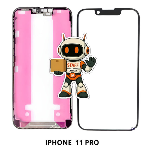 Bisel Marco Frame + Glass Cristal Oca iPhone 11 Pro Premium