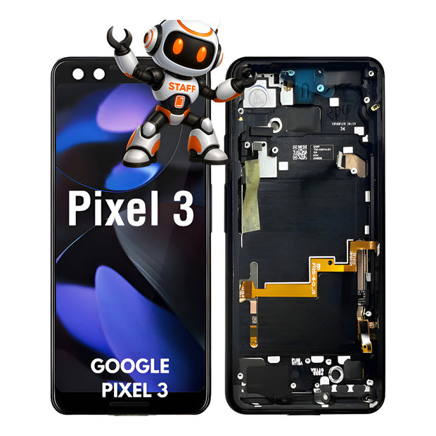 Pantalla Compatible Google Pixel 3 C Marco   Alta Calidad Negro