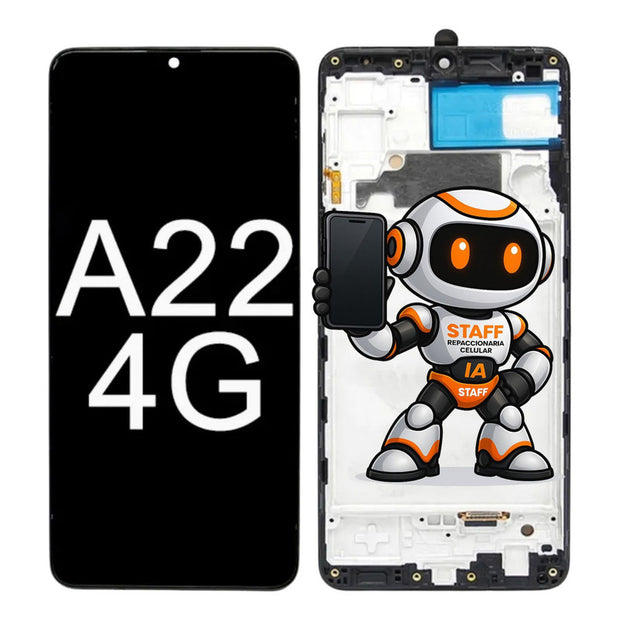 Pantalla Samsung A22 4g Incell C/ Marco A225 Calidad Premium Negro