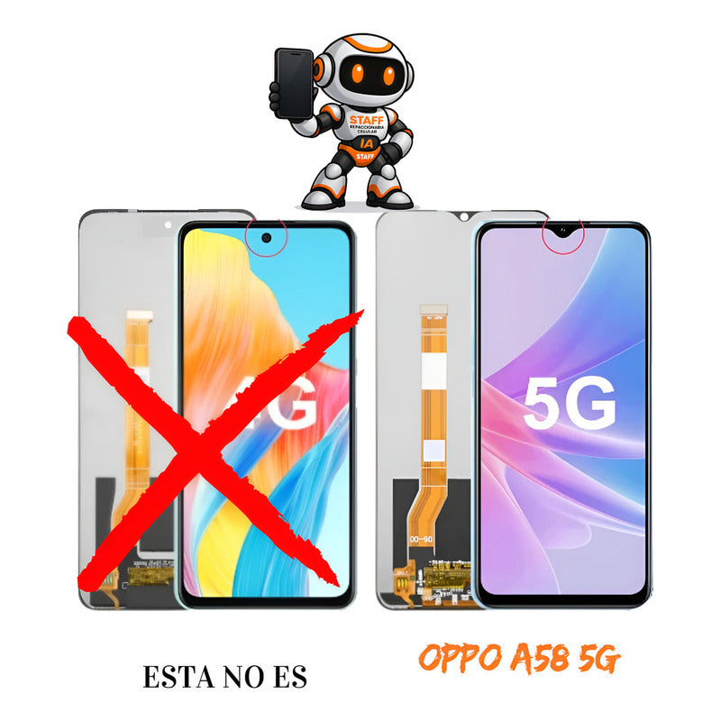 Pantalla Compatible Oppo A58 5g Alta Calidad Premium Negro