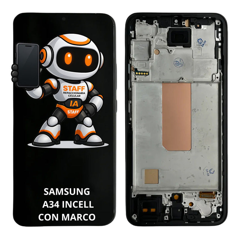 Pantalla Samsung Galaxy A34 Incell Con Marco Alta Calidad Negro