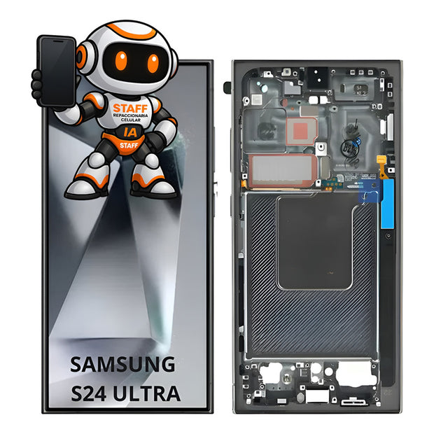 Pantalla Compatible Samsung S24 Ultra  Marco Premium Negro