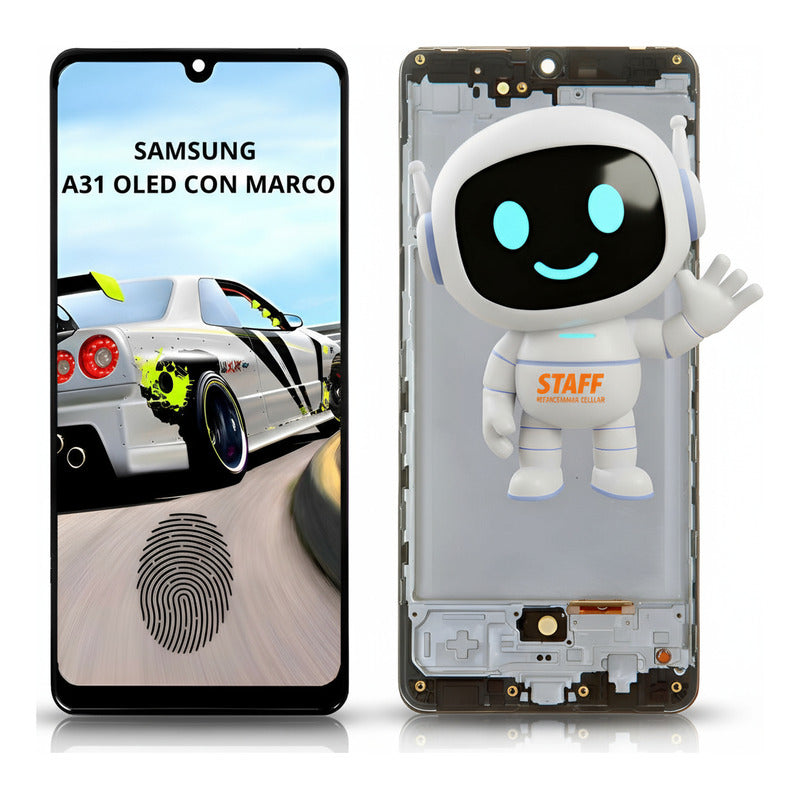 Pantalla Display Oled Para Samsung A31 A315/f  Marco Premium Negro