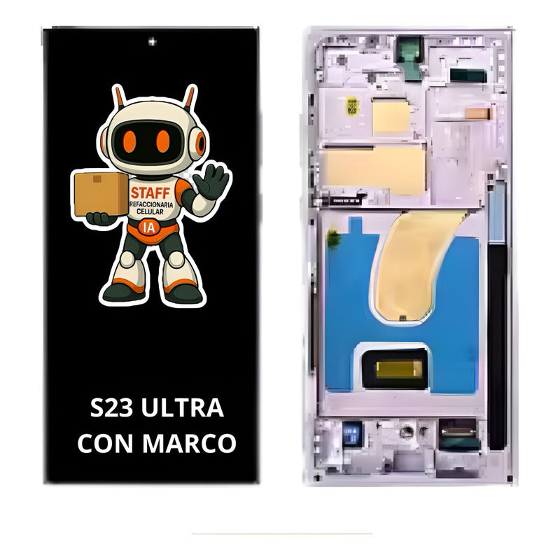 Pantalla Samsung S23 Ultra Con Marco Alta Calidad Premium Rosa