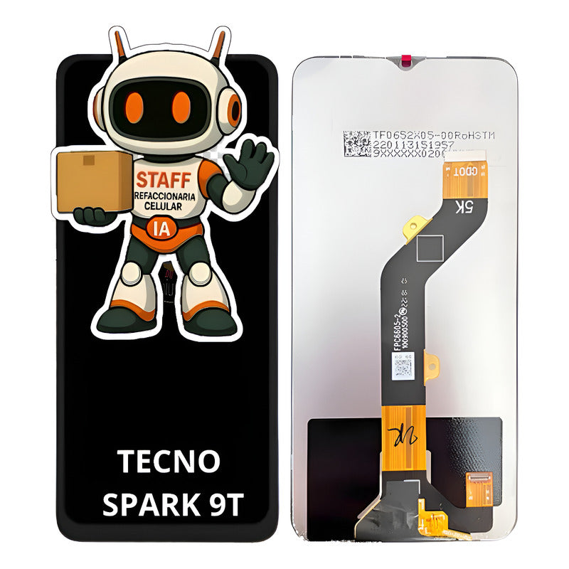 Pantalla Compatible Tecno Spark 9t  Alta Calidad Premium Negro