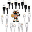 Cable iPhone 2 Metros 2.4a Carga Rapida Paq 10 Pzas Calidad Multicolor