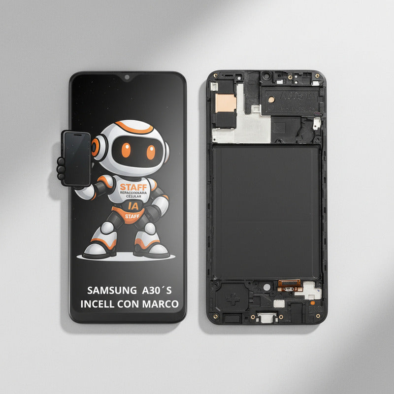 Pantalla Samsung A30 S Incell Marco A307  Calidad Premium Negro